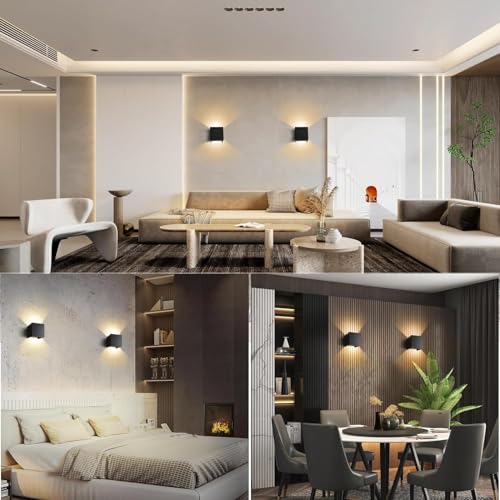 Detalle de Lureshine Wandlampe mit austauschbarer G9 LED-Lichtquelle – 0–120° Einstellwinkel, Schwarz, Wandleuchte Innen/Außen