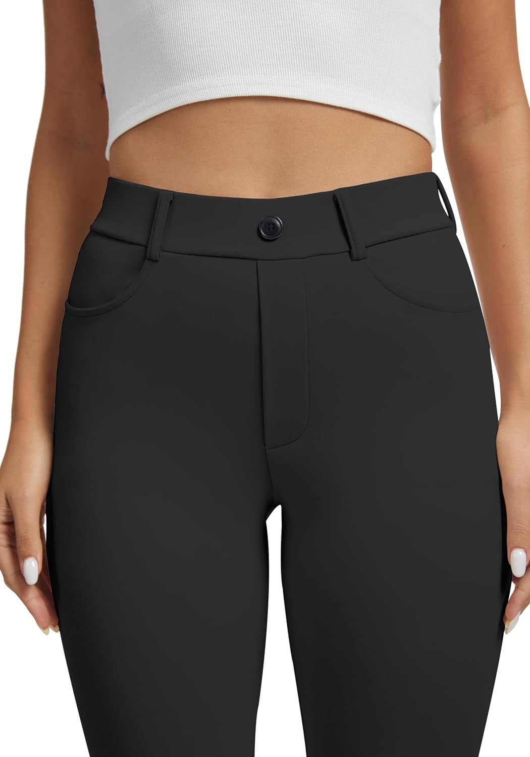 Detalle 2 de VIMPEP Women’s Stretchy Yoga Dress Pants High Rise Straight Leg with Pockets