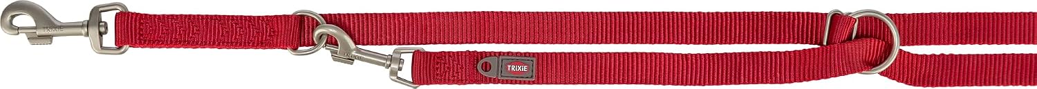 Detalle de TRIXIE Premium justerbart hundkoppel XS–S, rött och 3-vägsjusterbart