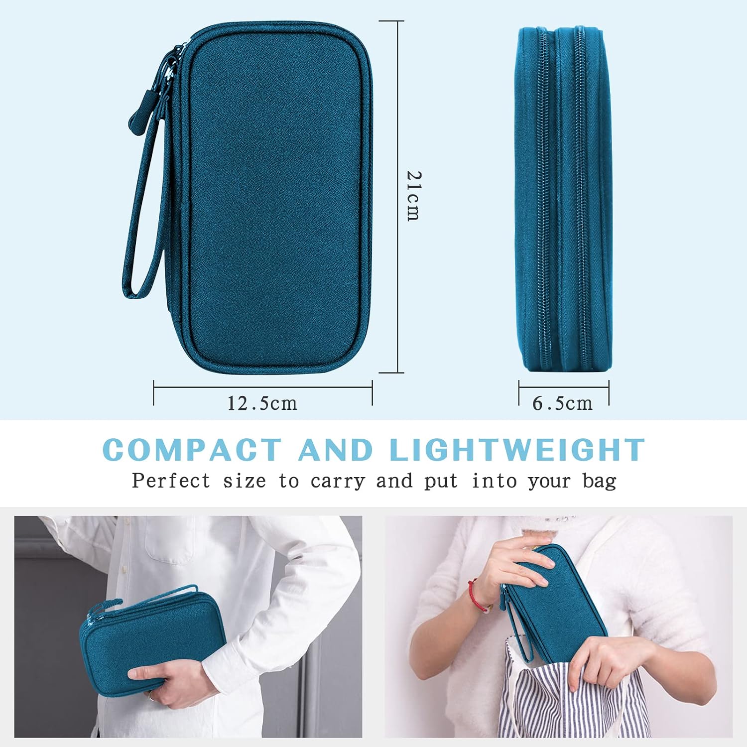 Detalle 2 de FYY Travel Cable Organiser (2-Layer Waterproof Storage Pouch) – M-Dark Green