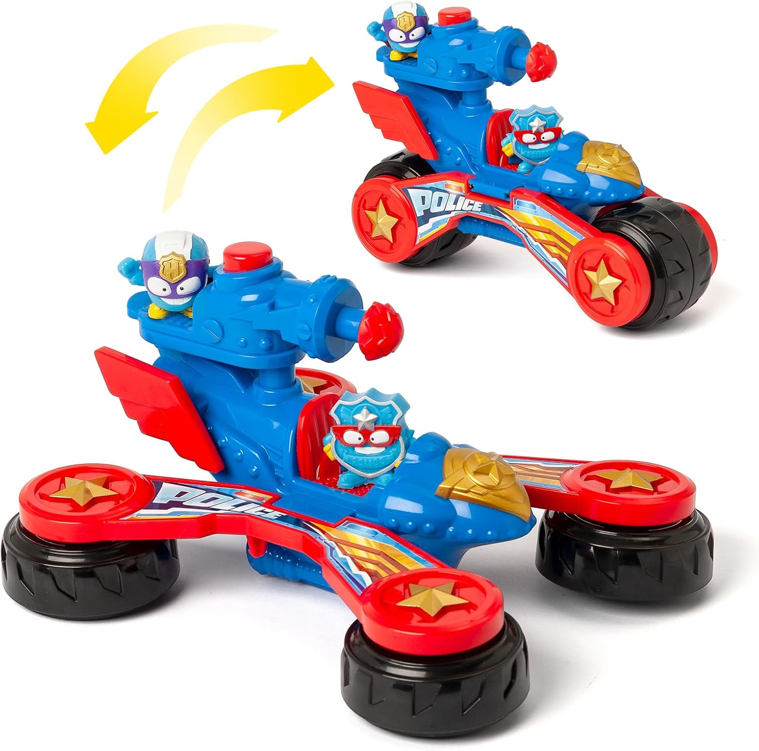 Detalle de SUPERTHINGS Battle Vehicle Police 8431618043790 – pojazd z chwytakiem i wyrzutnią