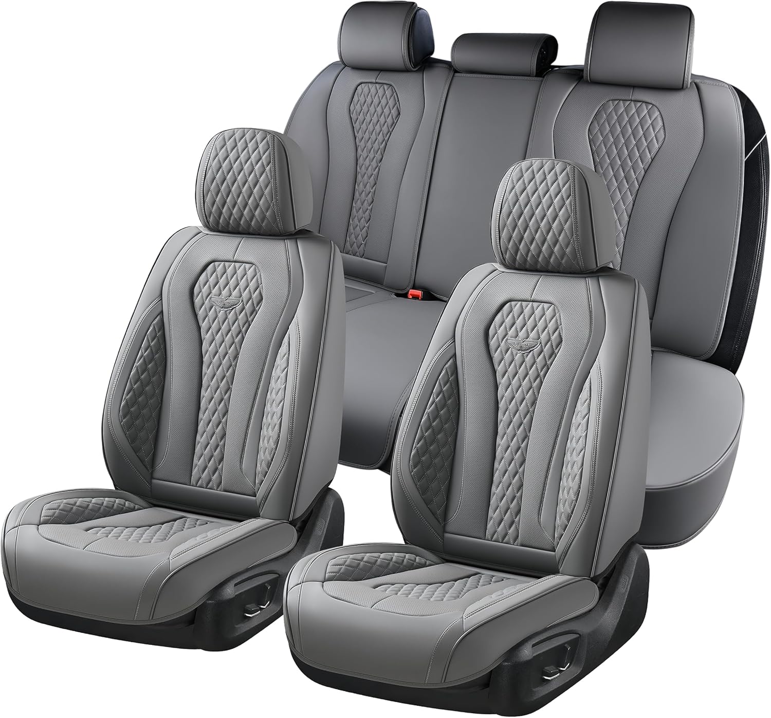 Thumbnail 1 de Coverado Full Set Car Seat Covers in Gray — Universal Fit, Waterproof, Front & Rear