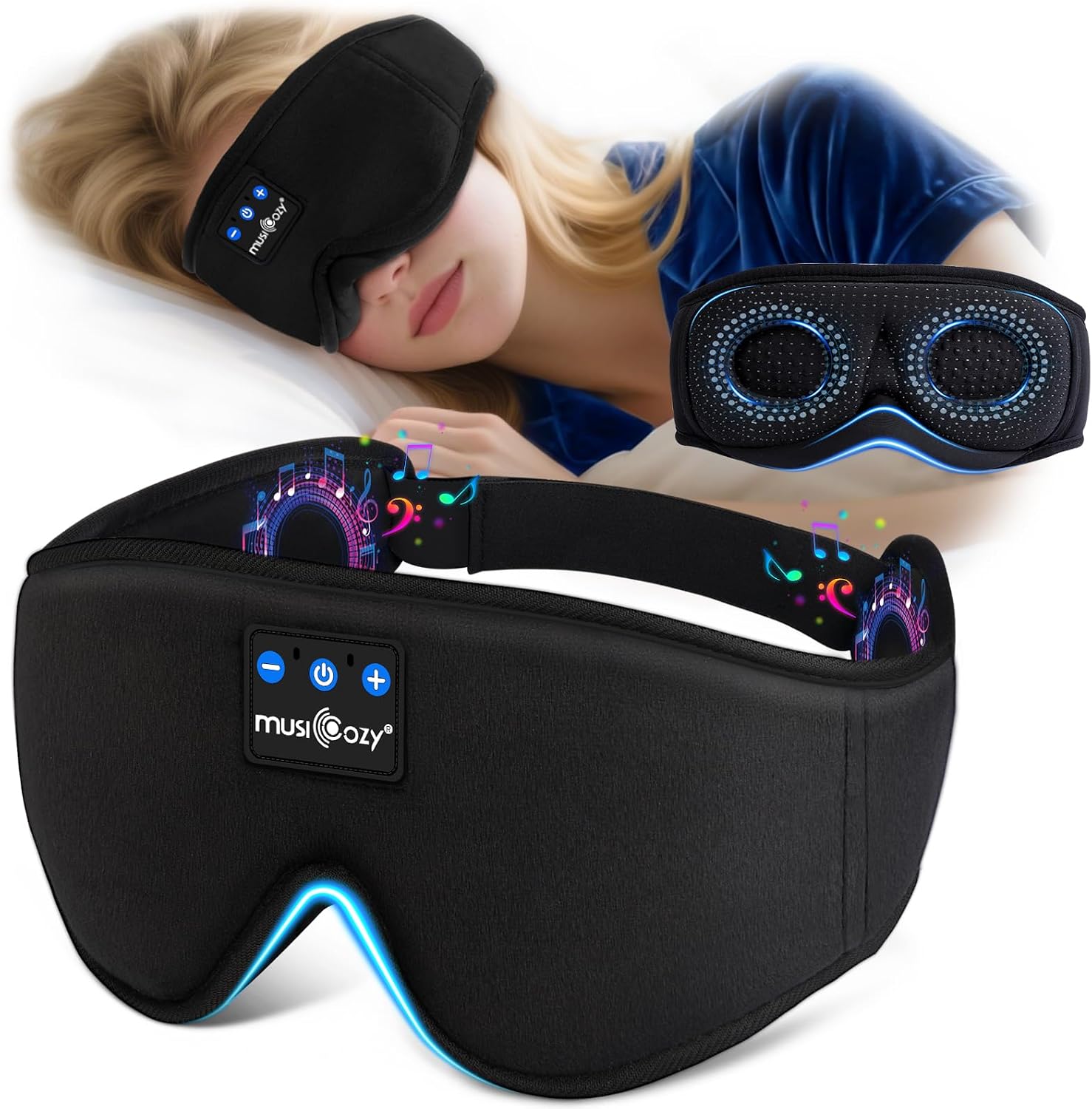 Detalle de MUSICOZY Sleep mask Headphones 14H Bluetooth