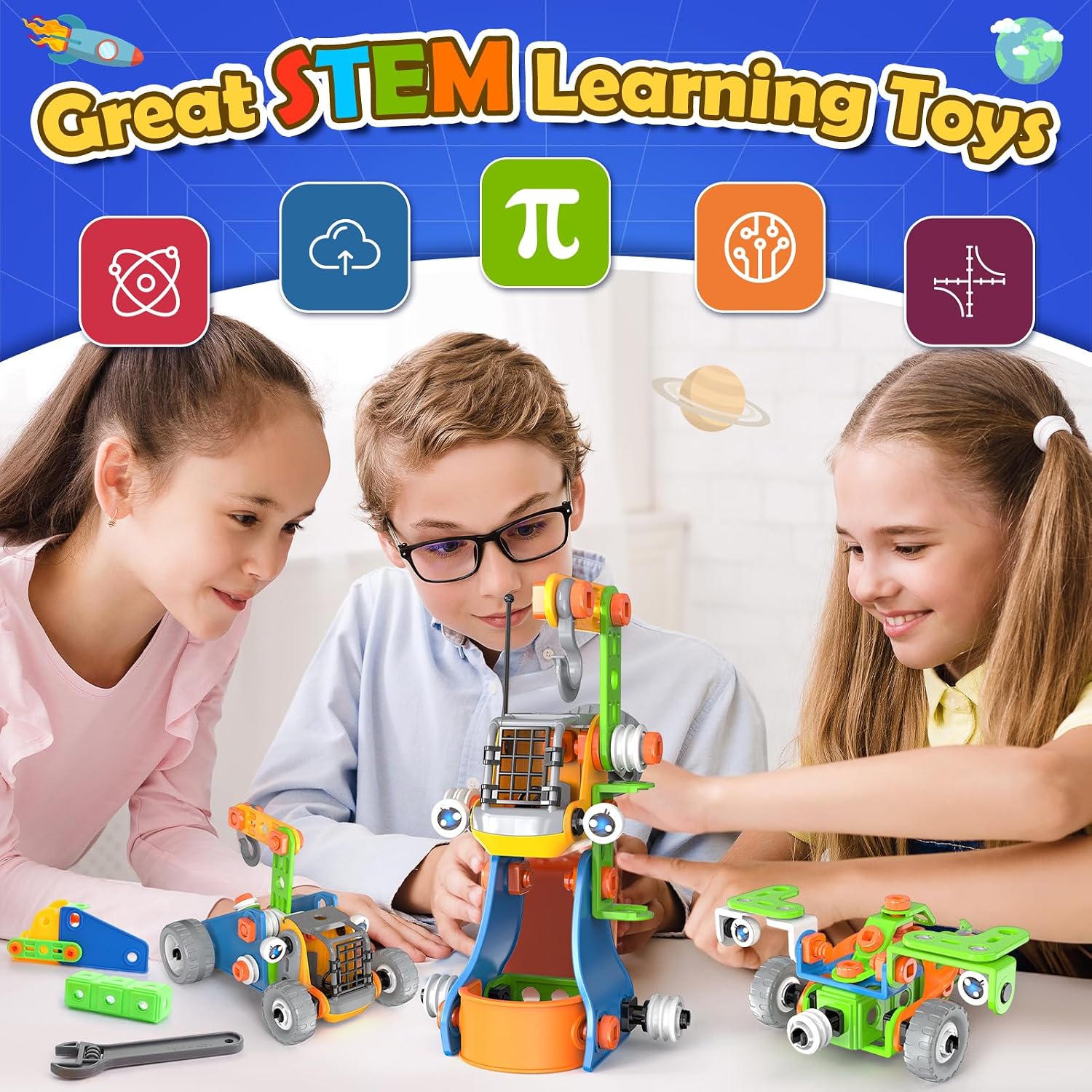 Detalle de iKidiki Giochi Costruzioni 10 in 1 STEM 5-10 anni
