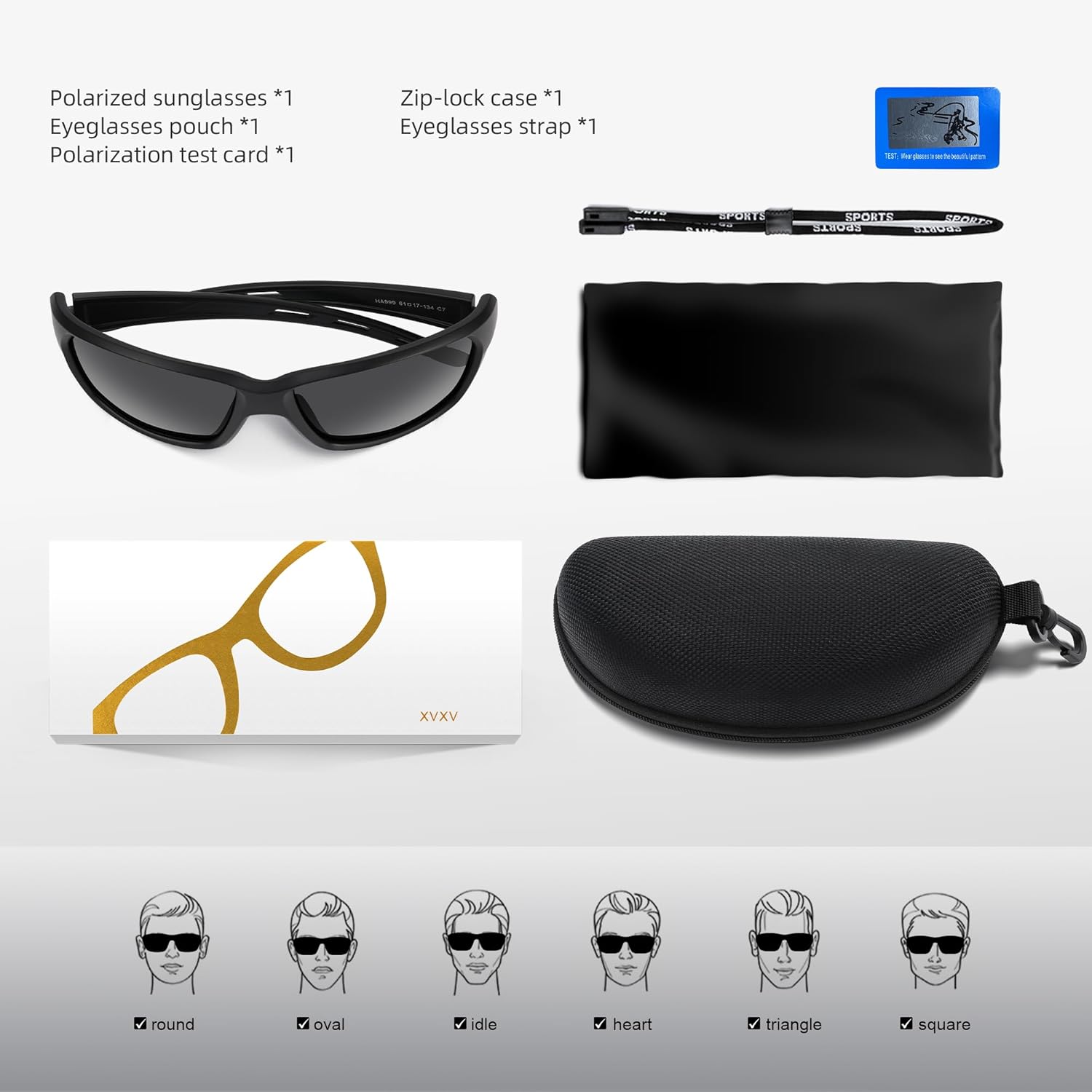 Thumbnail 6 de XVXV Sports Polarized Sunglasses for Men with UV Protection — Lightweight TAC Lenses & All‑In‑One Kit
