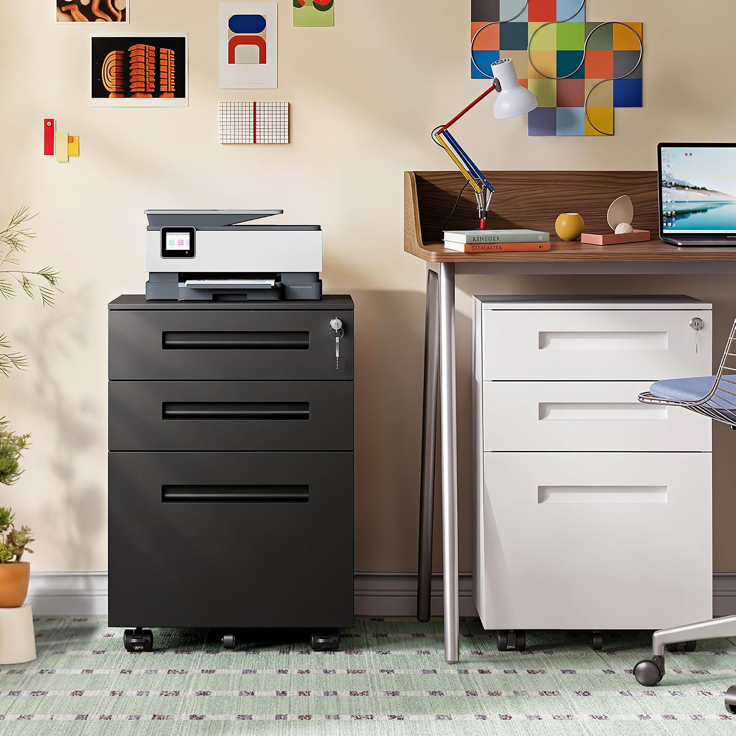 Thumbnail 1 de DEVAISE Mobile File Cabinet, 3 Drawers