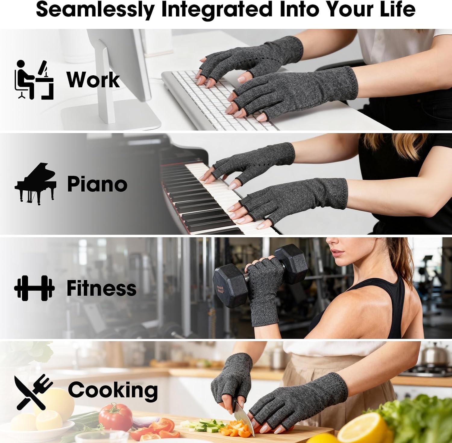 Thumbnail 6 de SUPERFA 2 Pairs Compression Arthritis Gloves