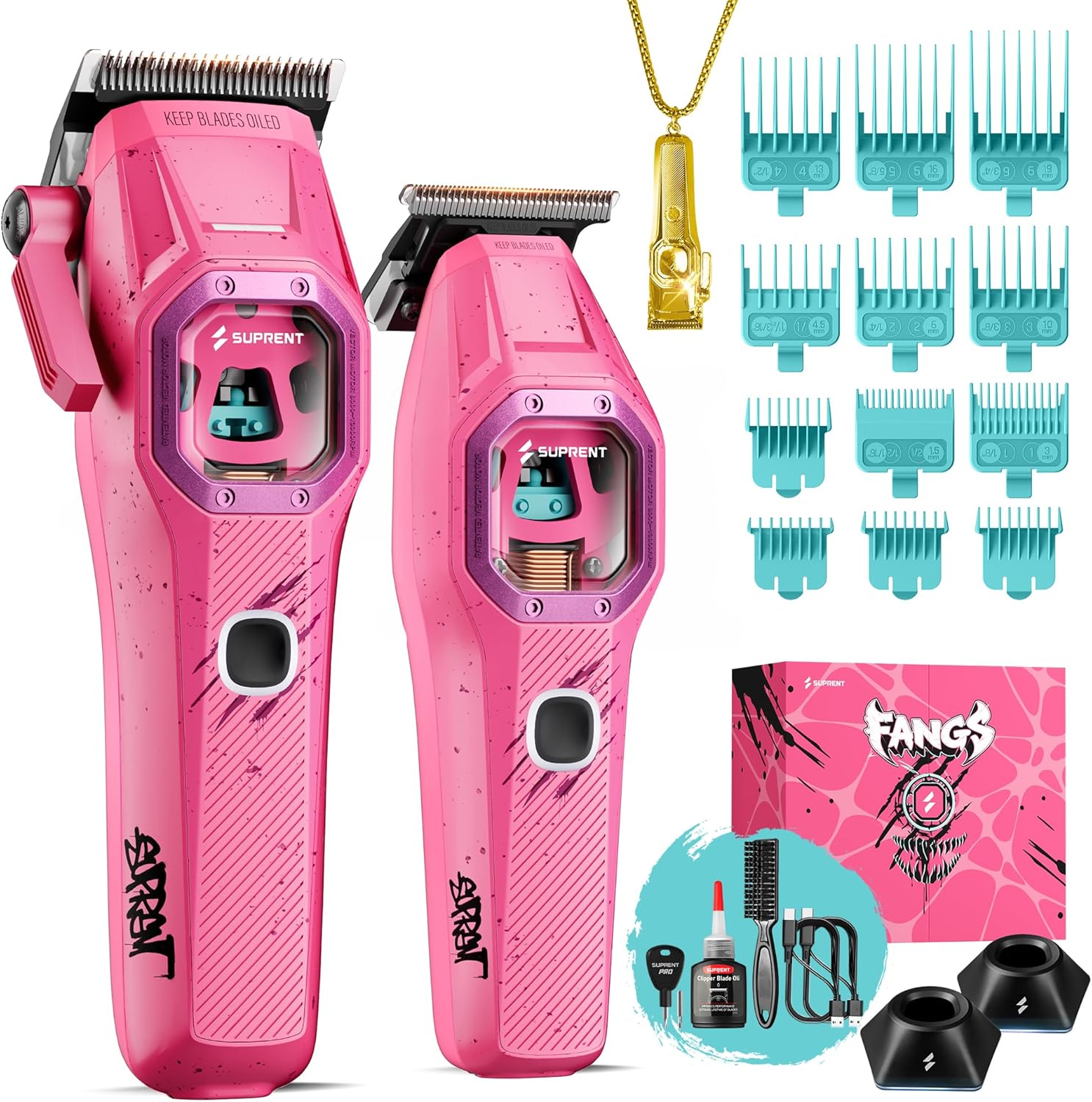 Detalle de SUPRENT Fangs Professional Barber Clippers: 13,000 RPM Vector Motor Kit