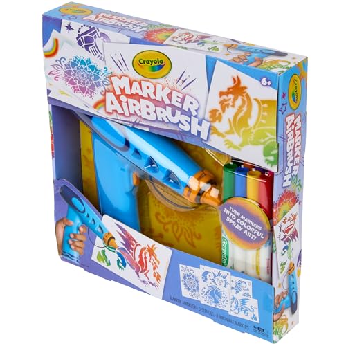 Detalle de Crayola Marker Airbrush Art Kit with 8 Washable Markers and 5 Stencils