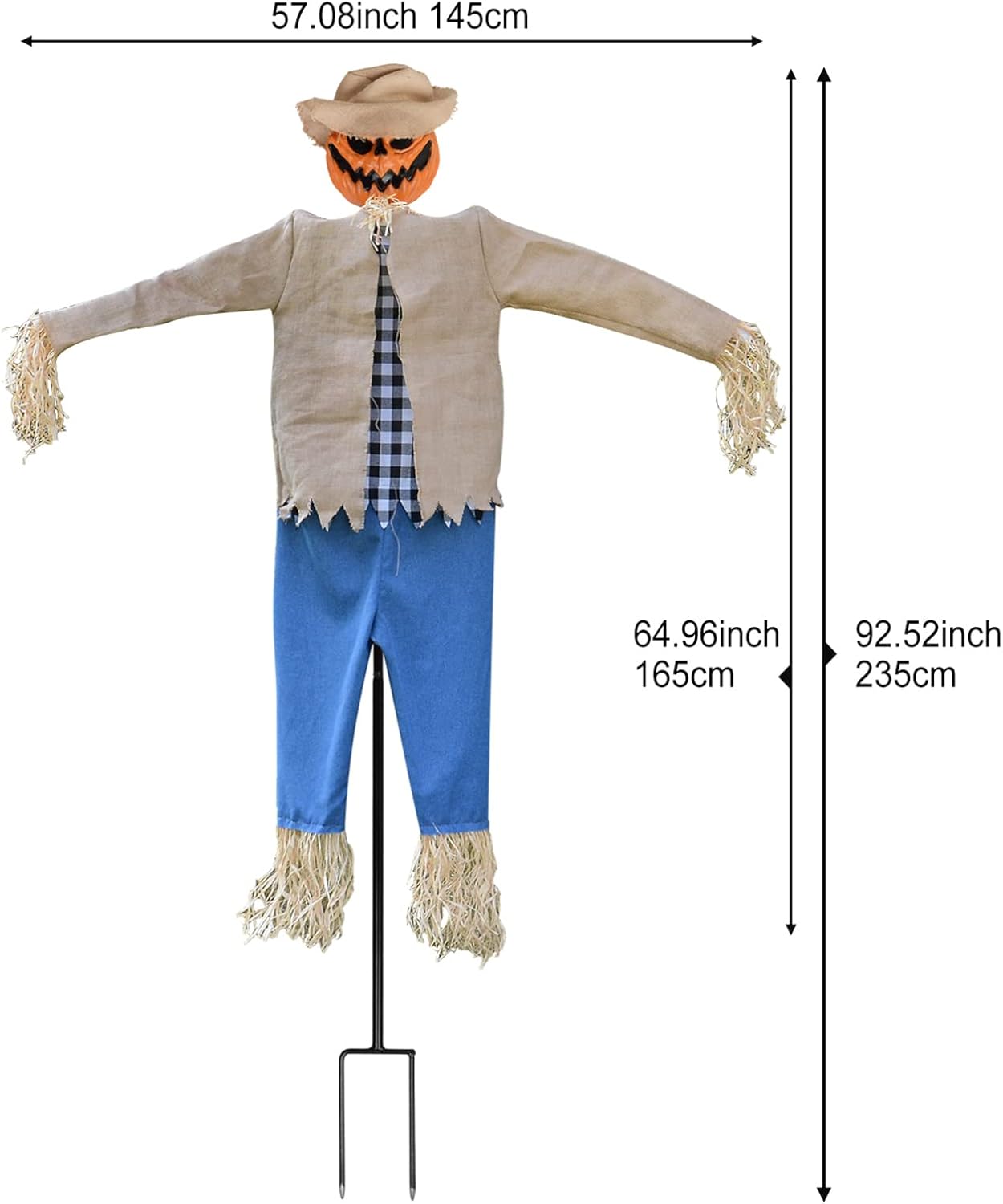 Detalle 2 de LarpGears LG-HD – halloweenowy strach na wróble z dynią i metalowym stojakiem