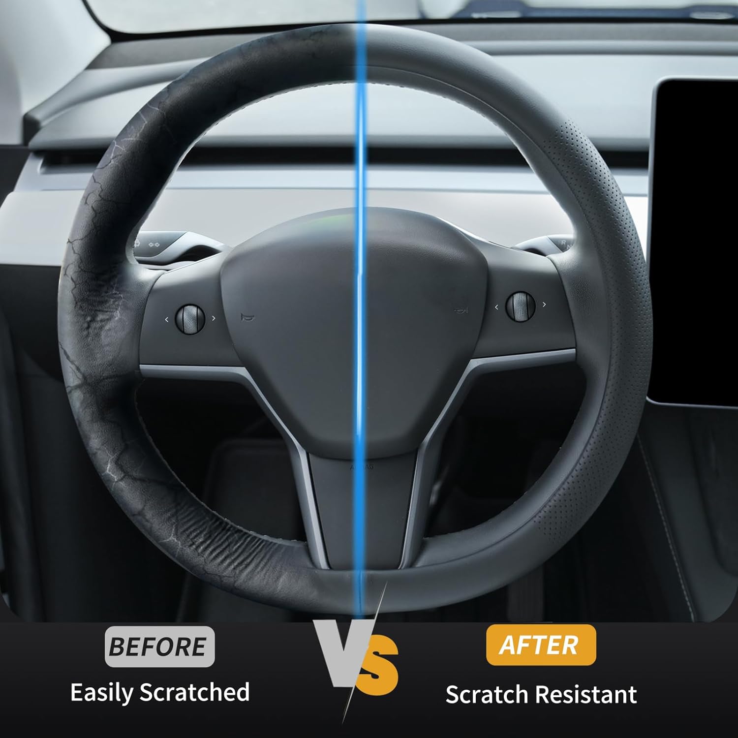 Detalle 2 de Uxcer Nappa Leather Steering Wheel Cover 2026