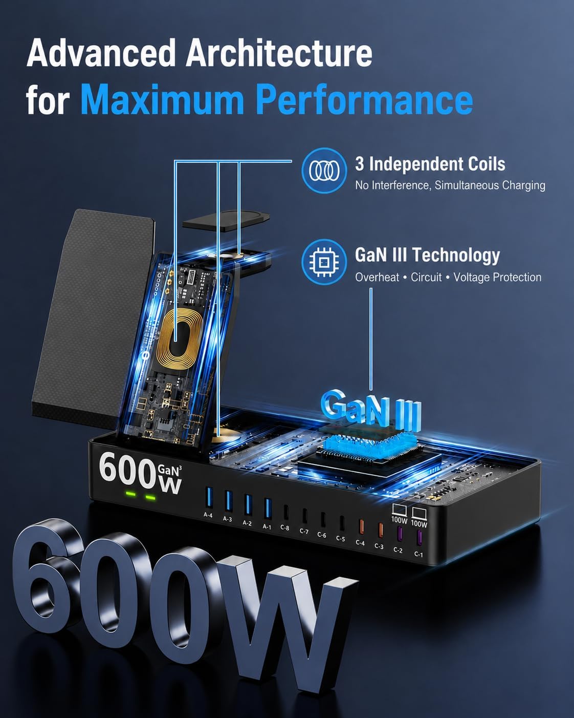 Thumbnail 2 de 600W 15-in-1 Charging Station by Zobirez