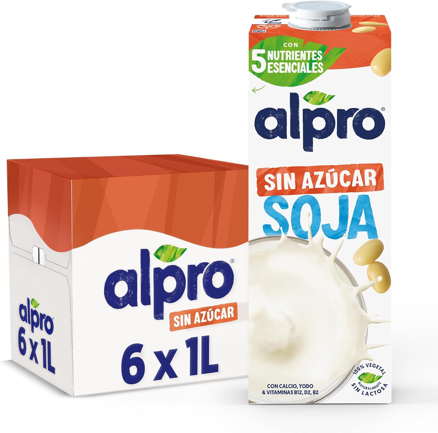 Detalle de Alpro Bebida de Soja Sin Azúcar 6 x 1L 🥛