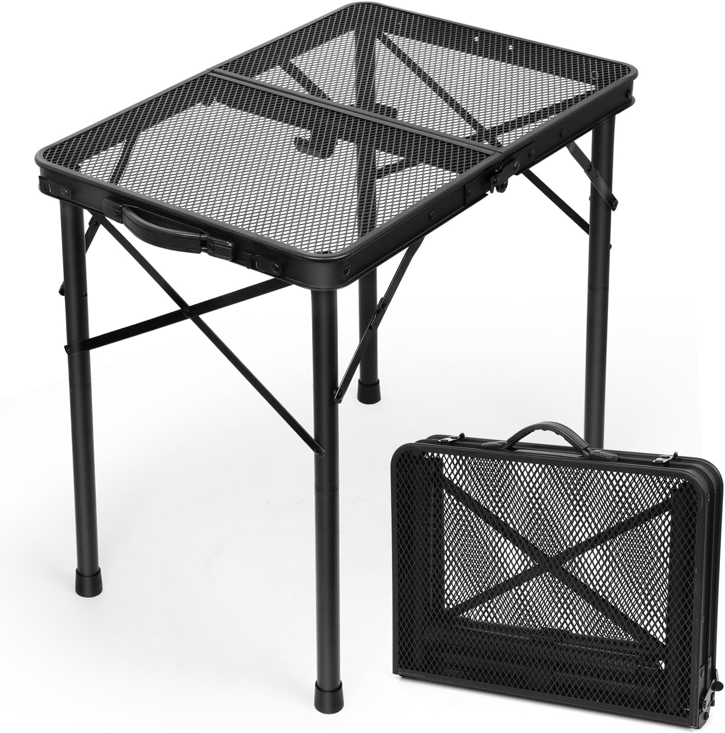 E EASTSTORM 2ft Portable Camping Table — 2-Height Folding Mesh Table for Outdoor Cooking