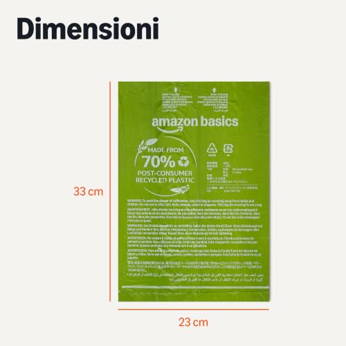 Detalle 2 de Amazon Basics Sacchetti per Escrementi di Cani in Materiale Riciclato (300 pezzi, senza dispenser, senza odori) – 20 rotoli da 15 sacchetti