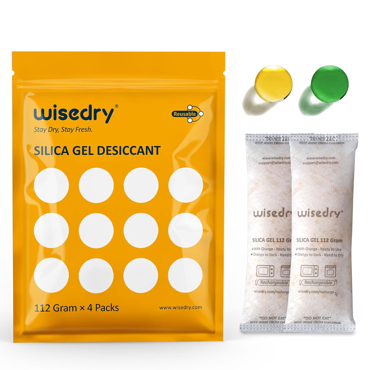 wisedry 112 g x4 Bolsas desecantes con indicador