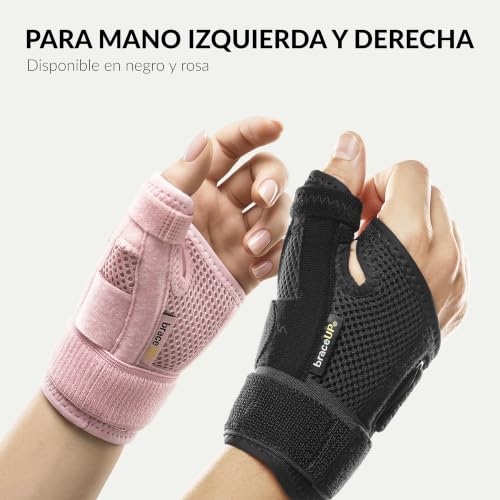 Detalle de BraceUP Muñequera Pulgar: férula neutra para pulgar y muñeca (izquierda/derecha) – alivio para artritis, tendinitis y túnel carpiano