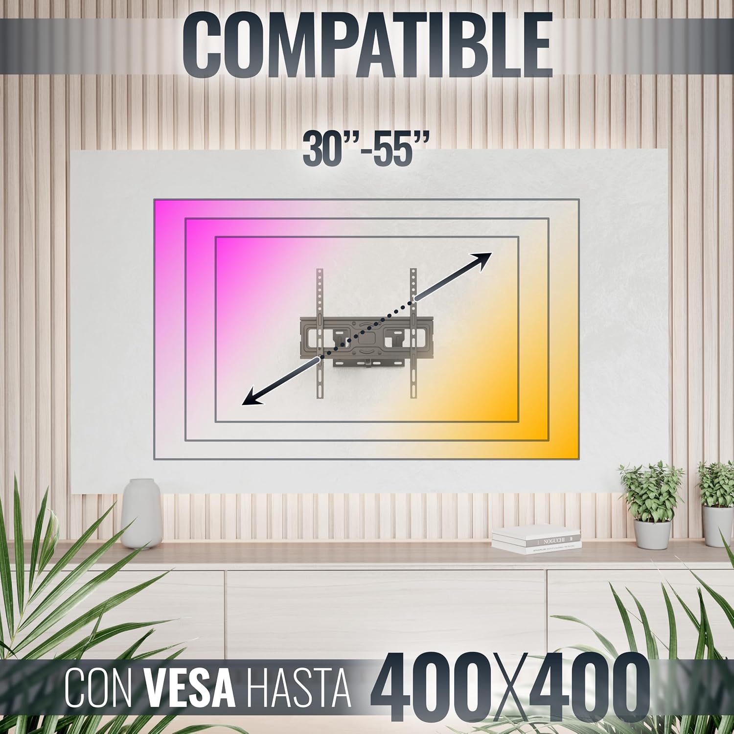 Thumbnail 4 de RICOO Soporte TV Pared Giratorio e Inclinable 30-55"