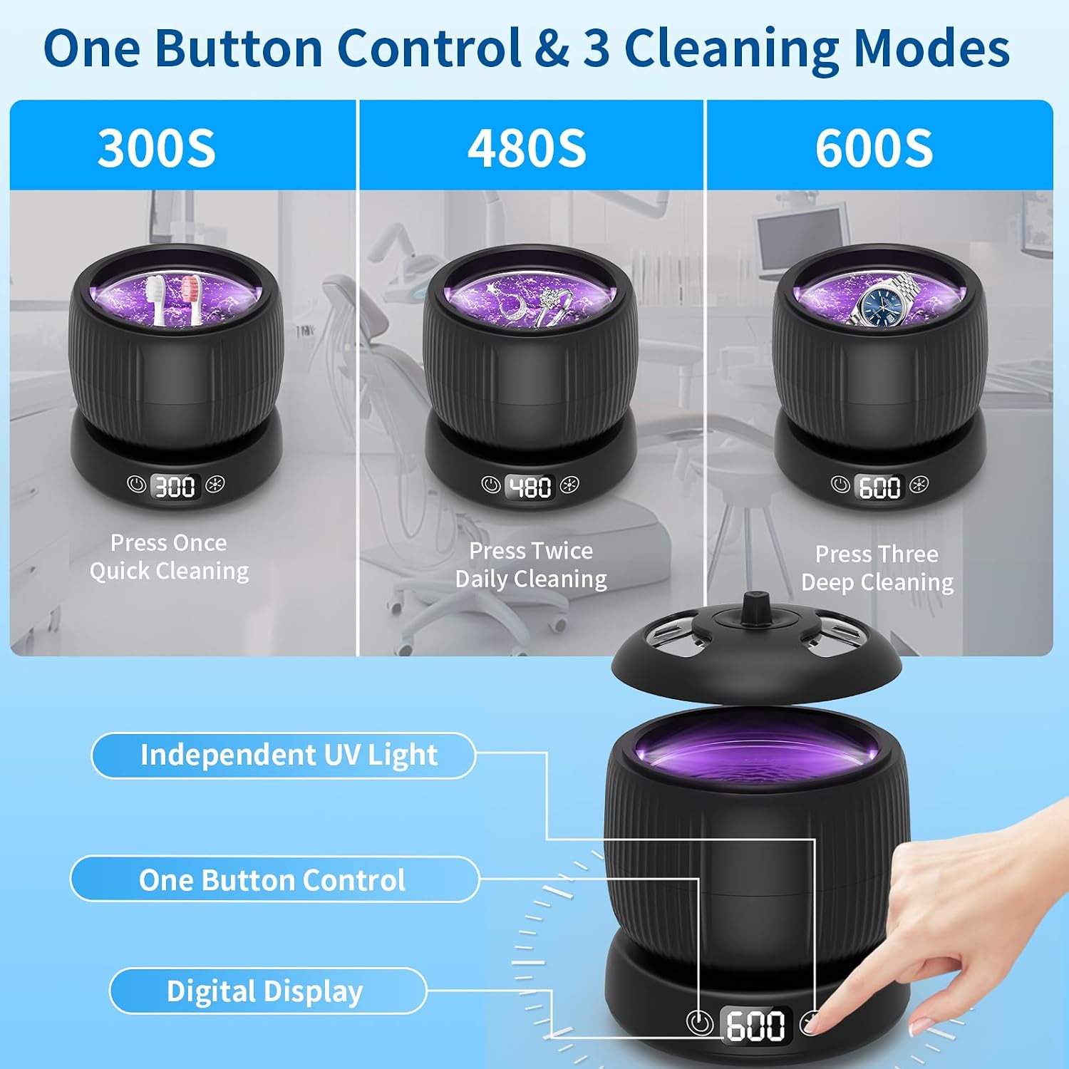 Thumbnail 4 de Morole Ultrasonic Retainer Cleaner with UV Light