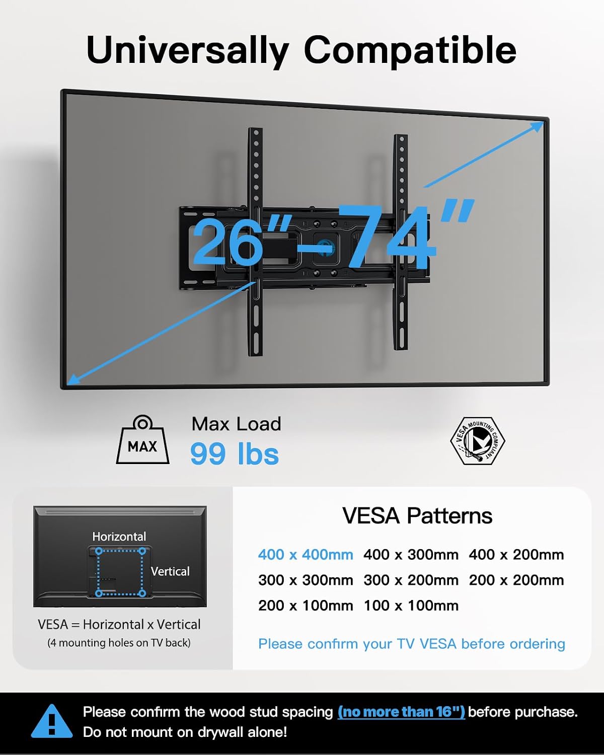 Detalle 2 de Pipishell TV Wall Mount 26-74 inch