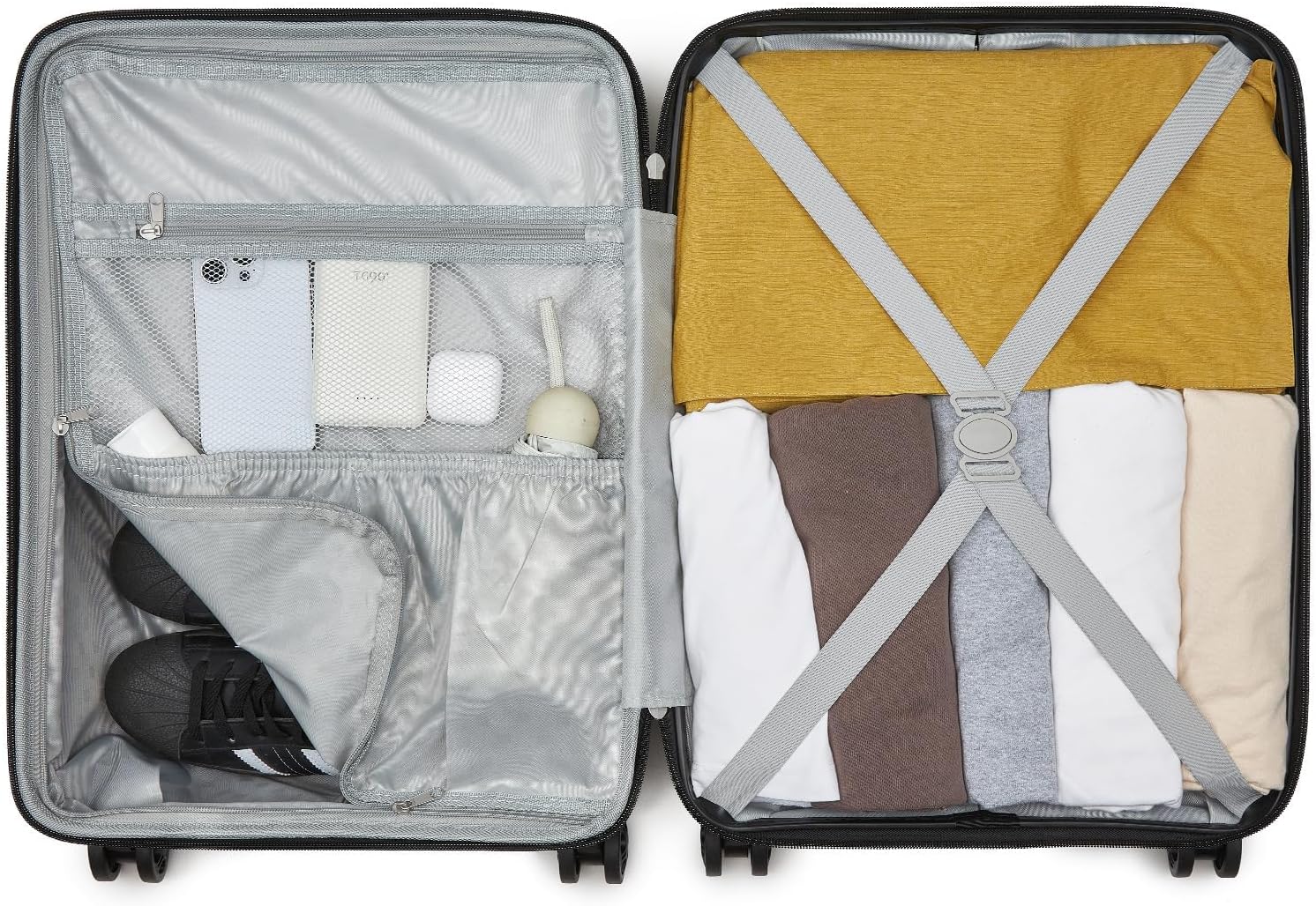 Thumbnail 5 de Kono Medium PP Suitcase, 76L Expandable, 4 Spinner Wheels and TSA Lock