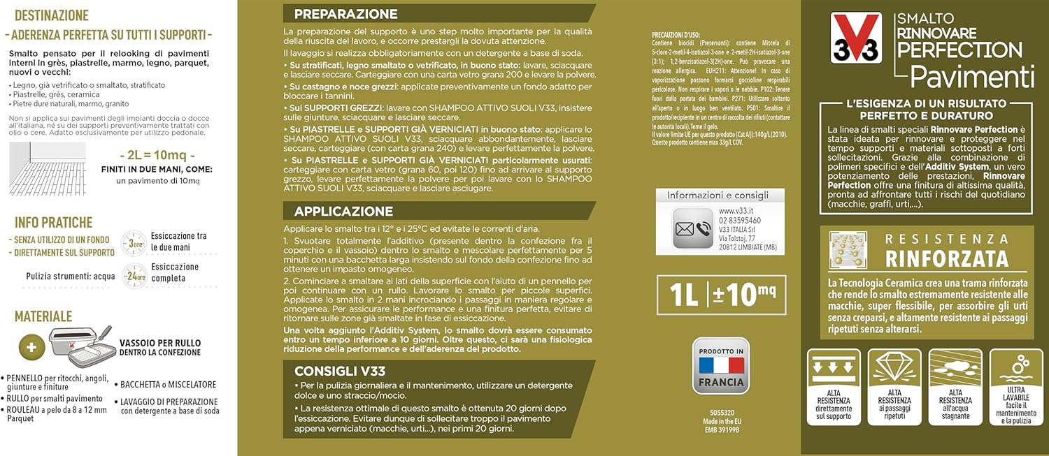 Detalle 2 de V33 Smalto Rinnovare Perfection Grigio 0,75 L