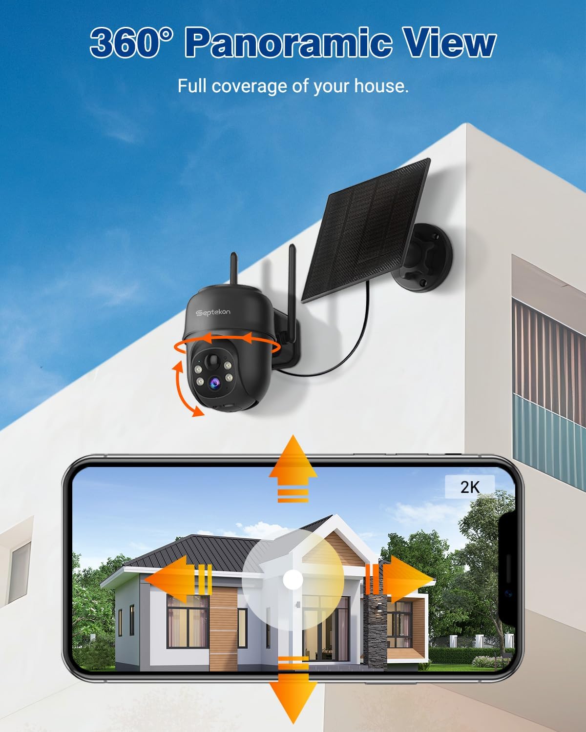 Detalle 2 de Septekon 2K Solar 360° PTZ Camera