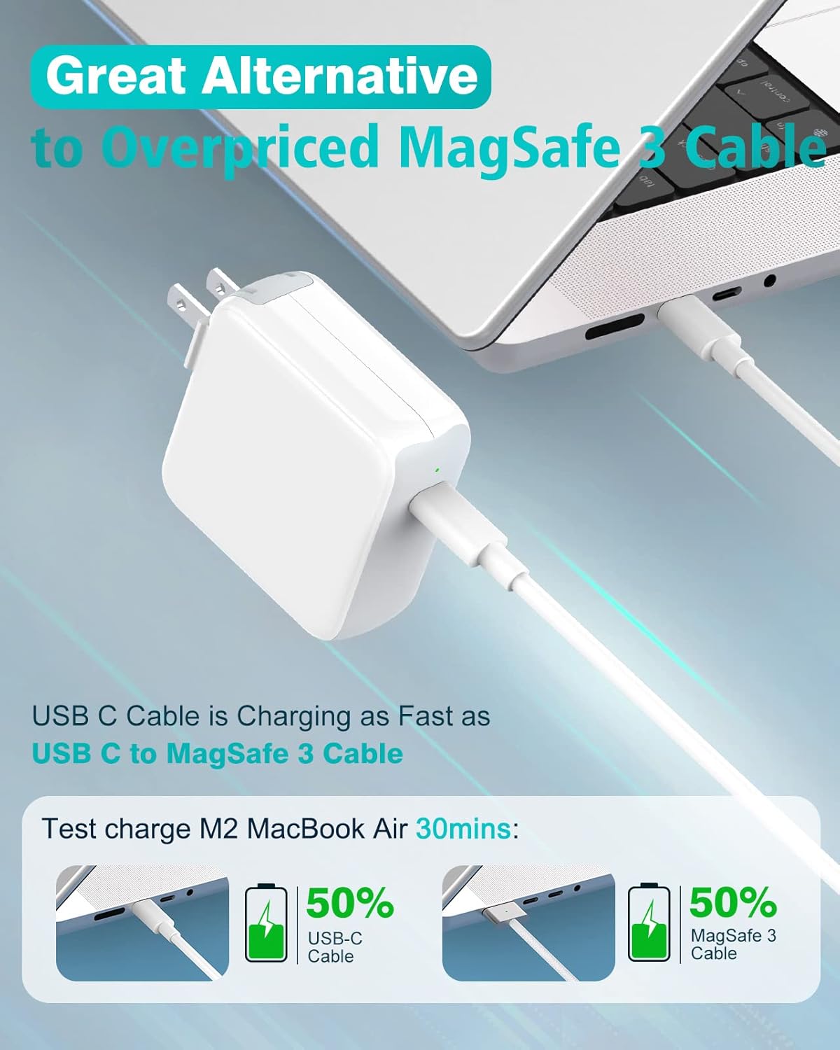 Detalle 2 de Apple MacBook 70W USB-C Charger with 6.6ft Cable