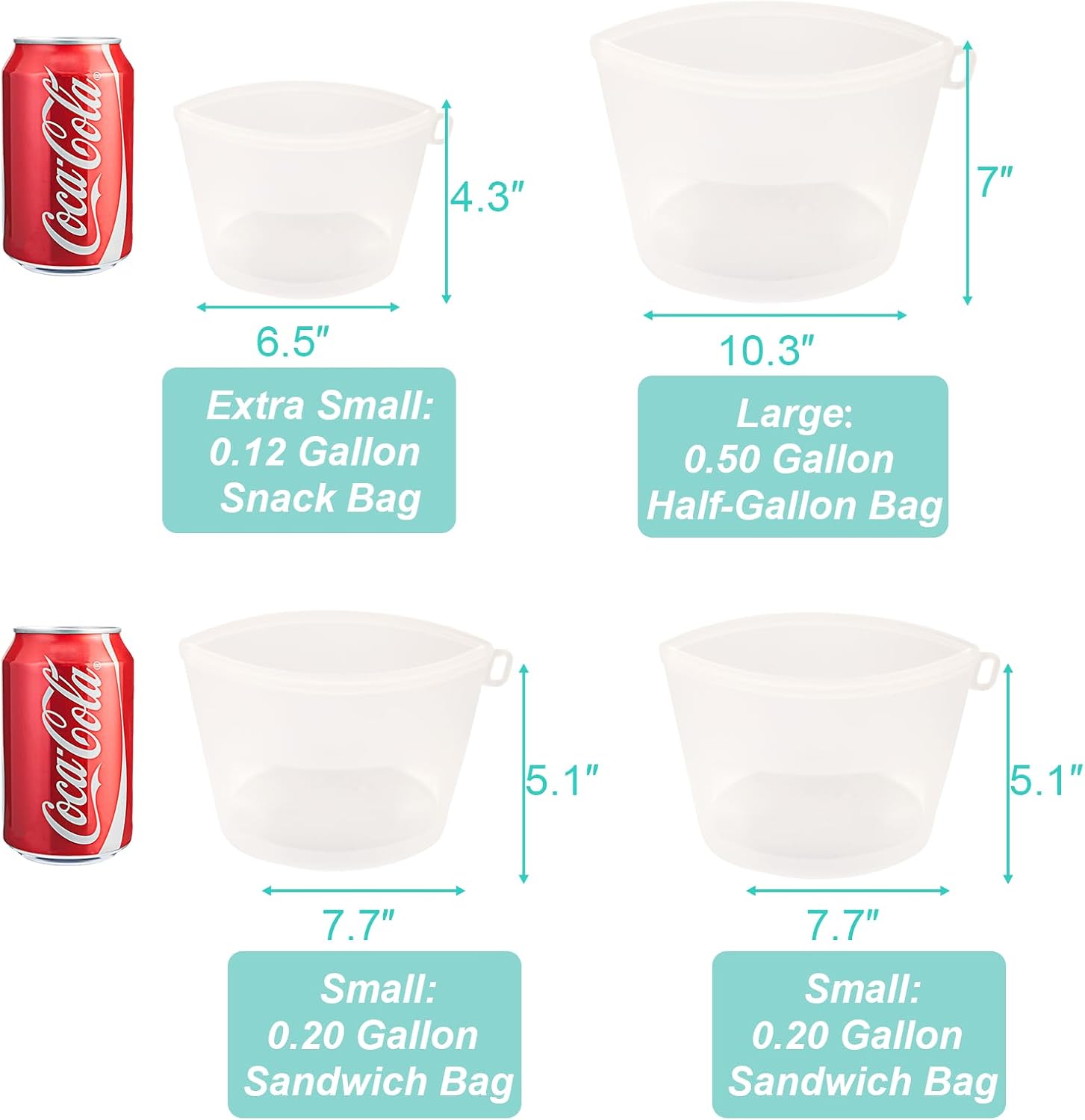 Detalle de Reusable Silicone Food Storage Bags