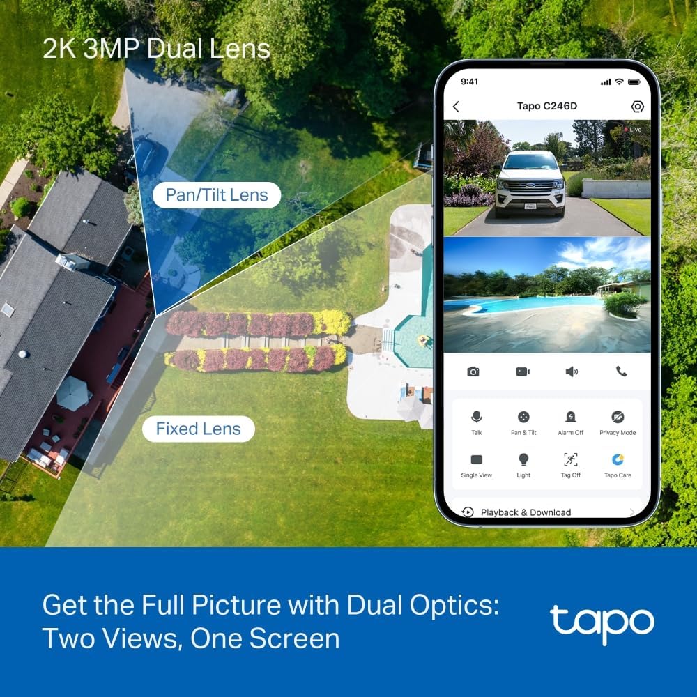 Thumbnail 1 de Tapo HybridCam Duo 3MP Dual-Lens Pan/Tilt security camera