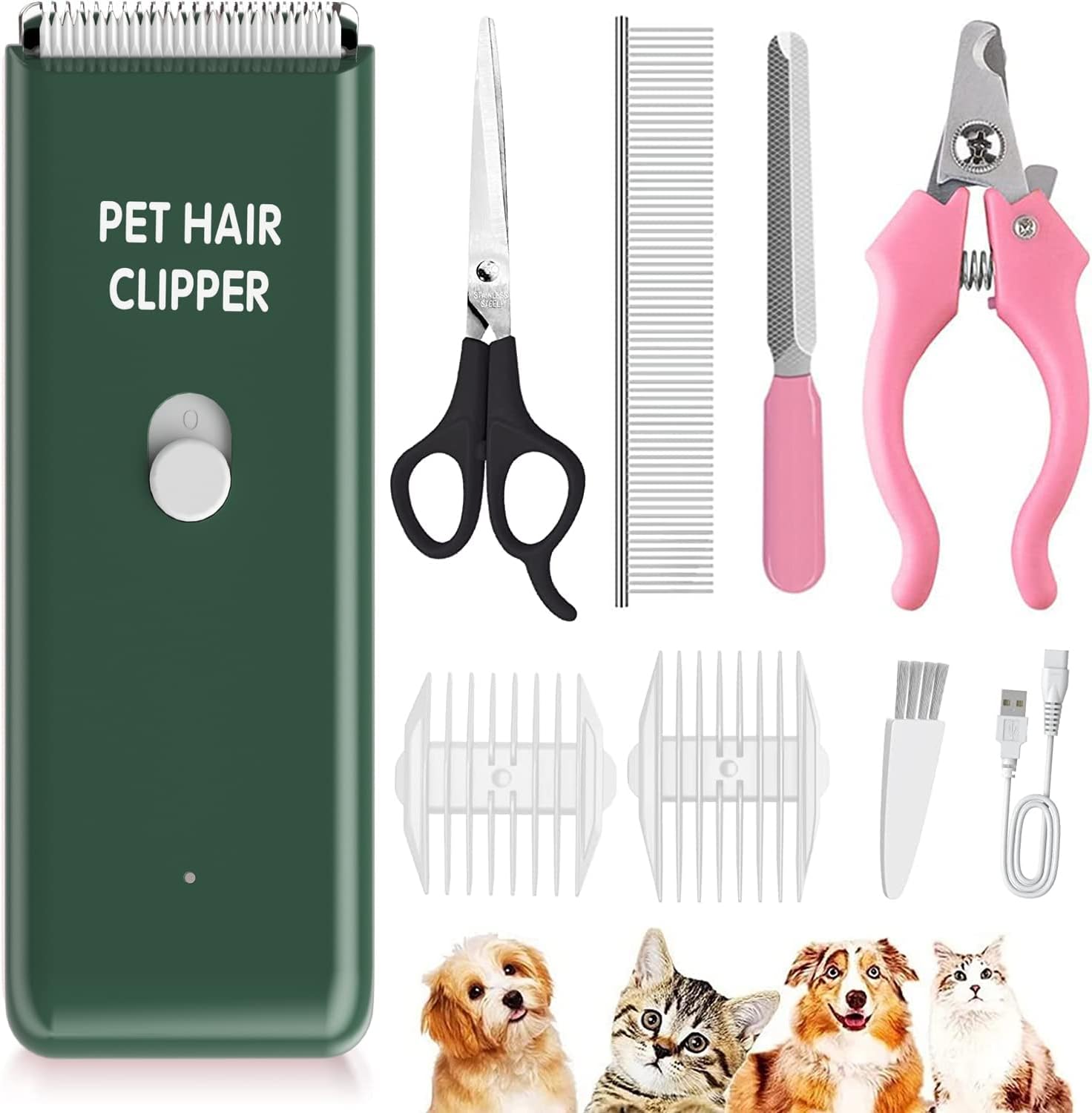Detalle de Cussity Professional Cat Grooming Kit and Dog Clipper Set