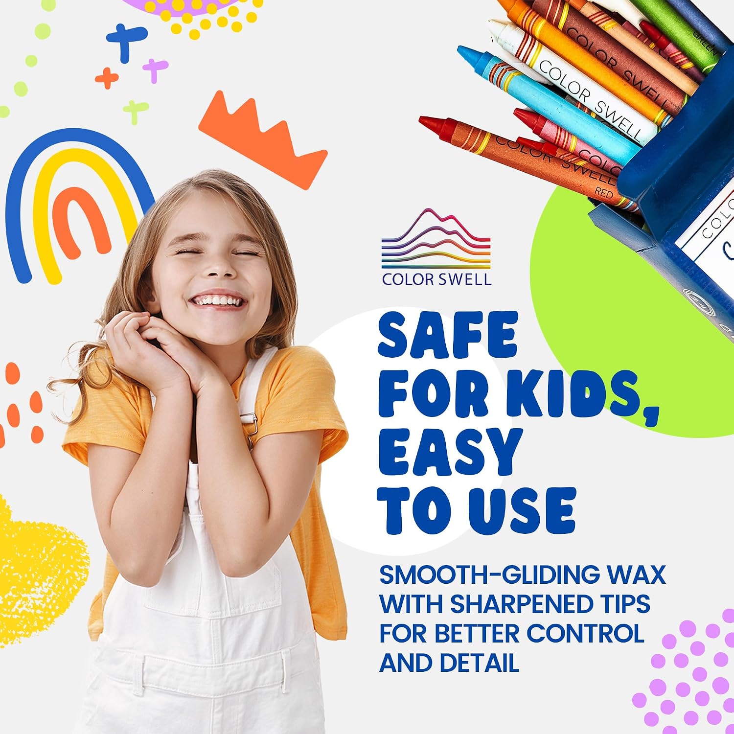 Detalle de Color Swell Bulk Crayons Packs (10 Boxes of 24 Vibrant Colors) for Home and School Use
