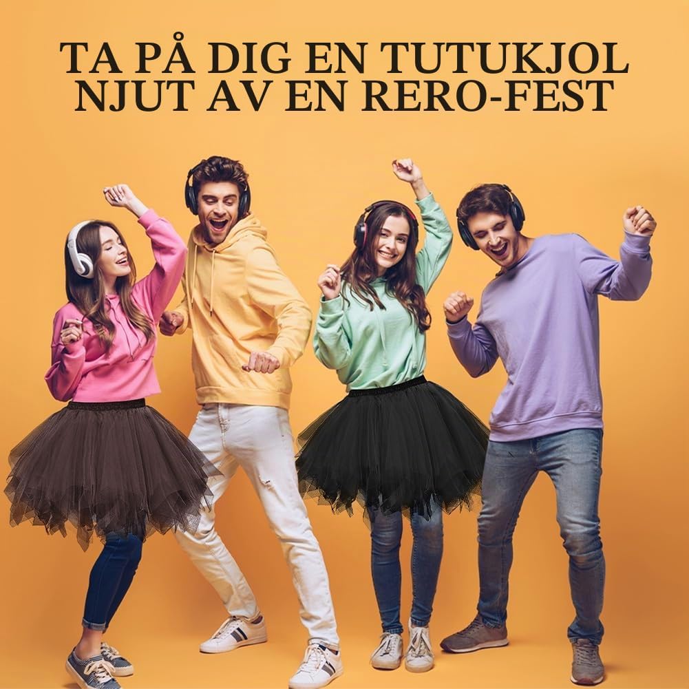 Detalle 2 de BSBUY tutu-kjol med rosett i tyll, elastisk midja och två lager foder
