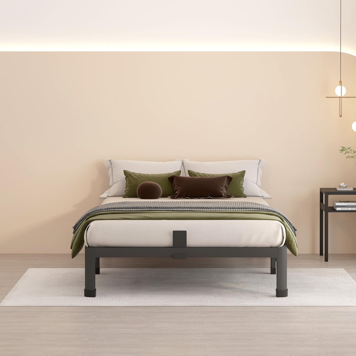 Thumbnail 5 de MAF 10 Inch Twin Size Metal Platform Bed Frame with Round Corner Legs