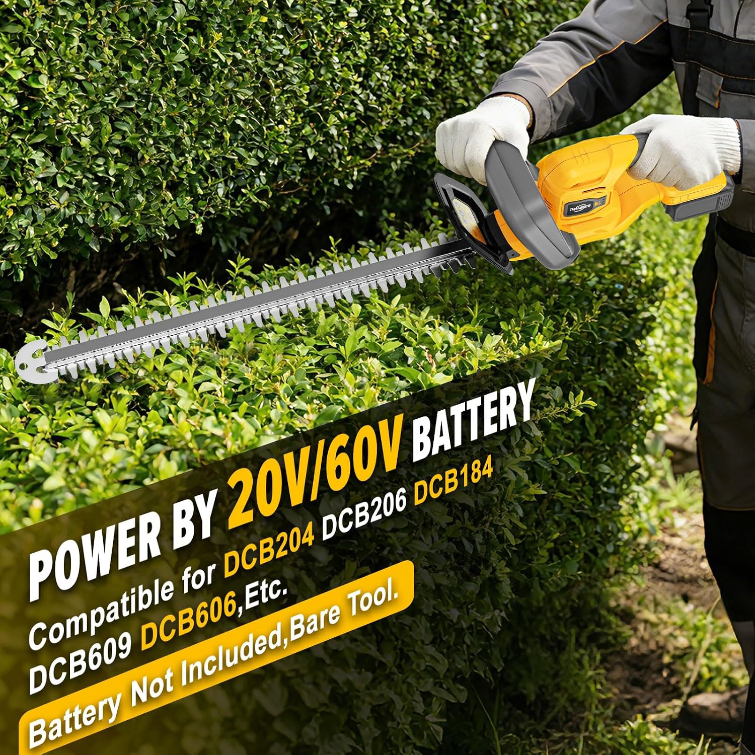 Detalle 2 de ThagBrco LLJ01 Cordless Hedge Trimmer, 22-Inch Dual-Action Blade, Brushless Motor