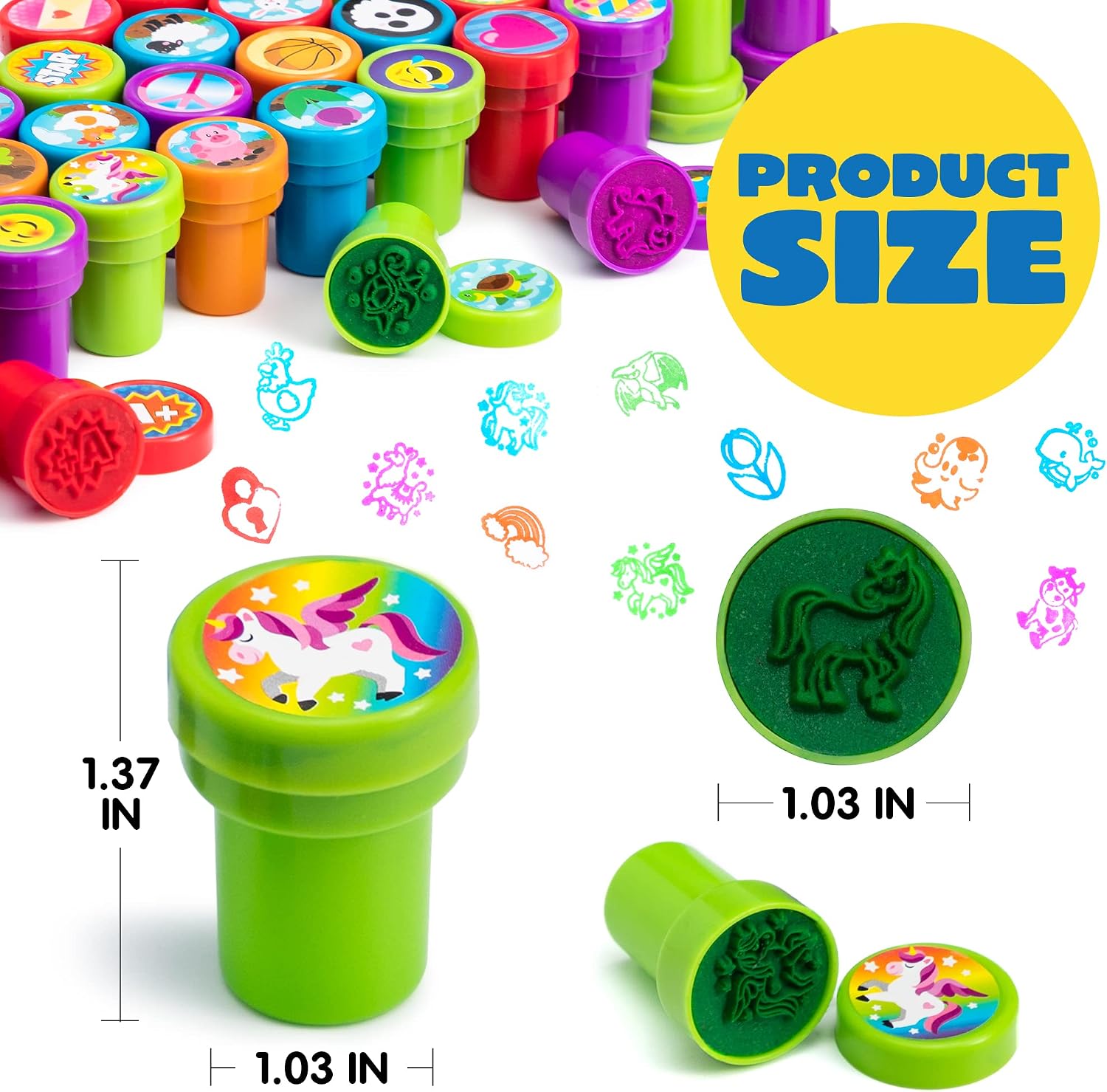 Thumbnail 6 de JOYIN Kinder-Stempel-Set (100 Stück) mit selbstfärbenden Mini-Stempeln – 50 Motive für Ostereier & Mitgebsel