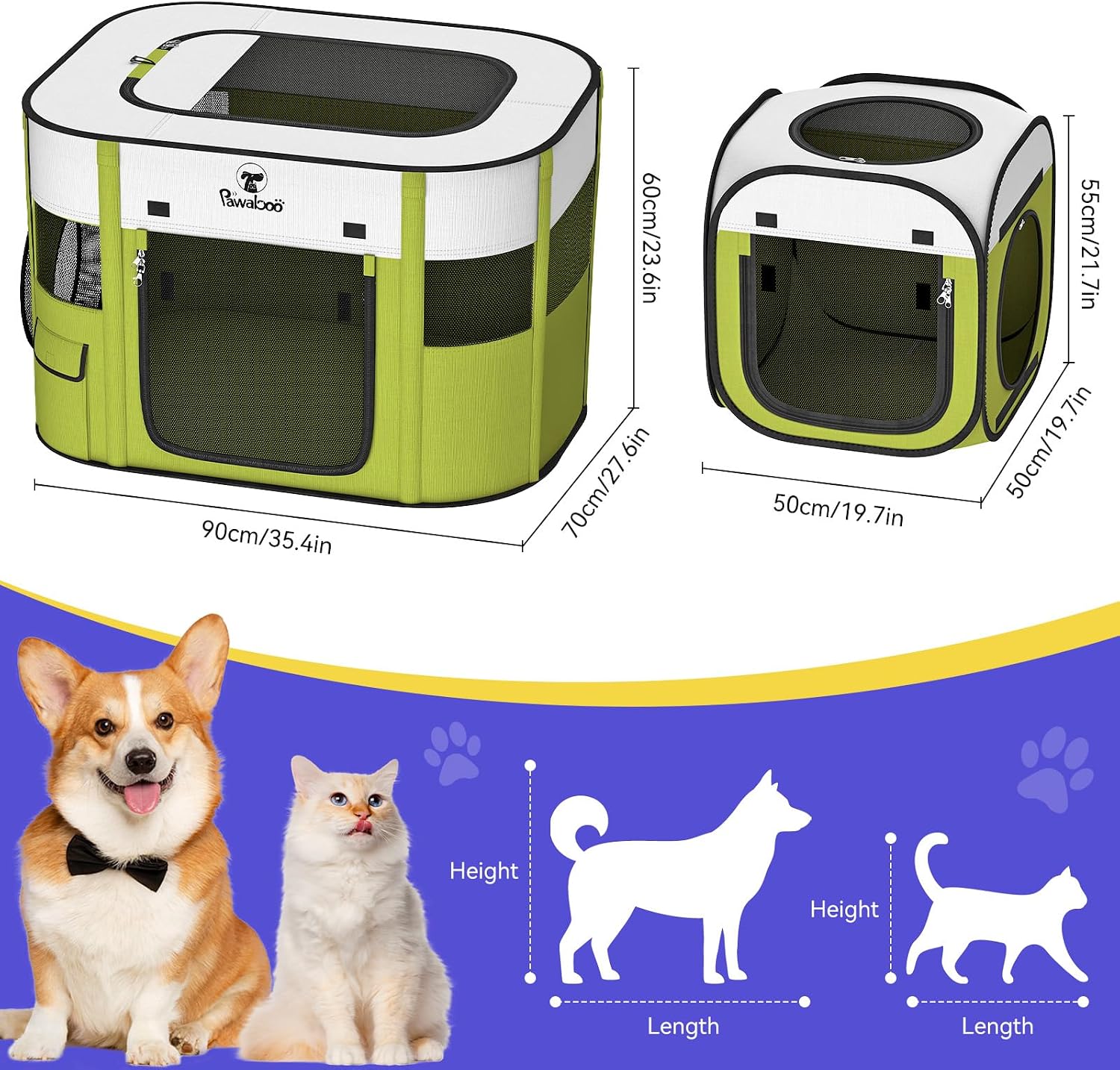 Thumbnail 5 de Pawaboo 2-in-1 Laufstall 32" für Haustiere
