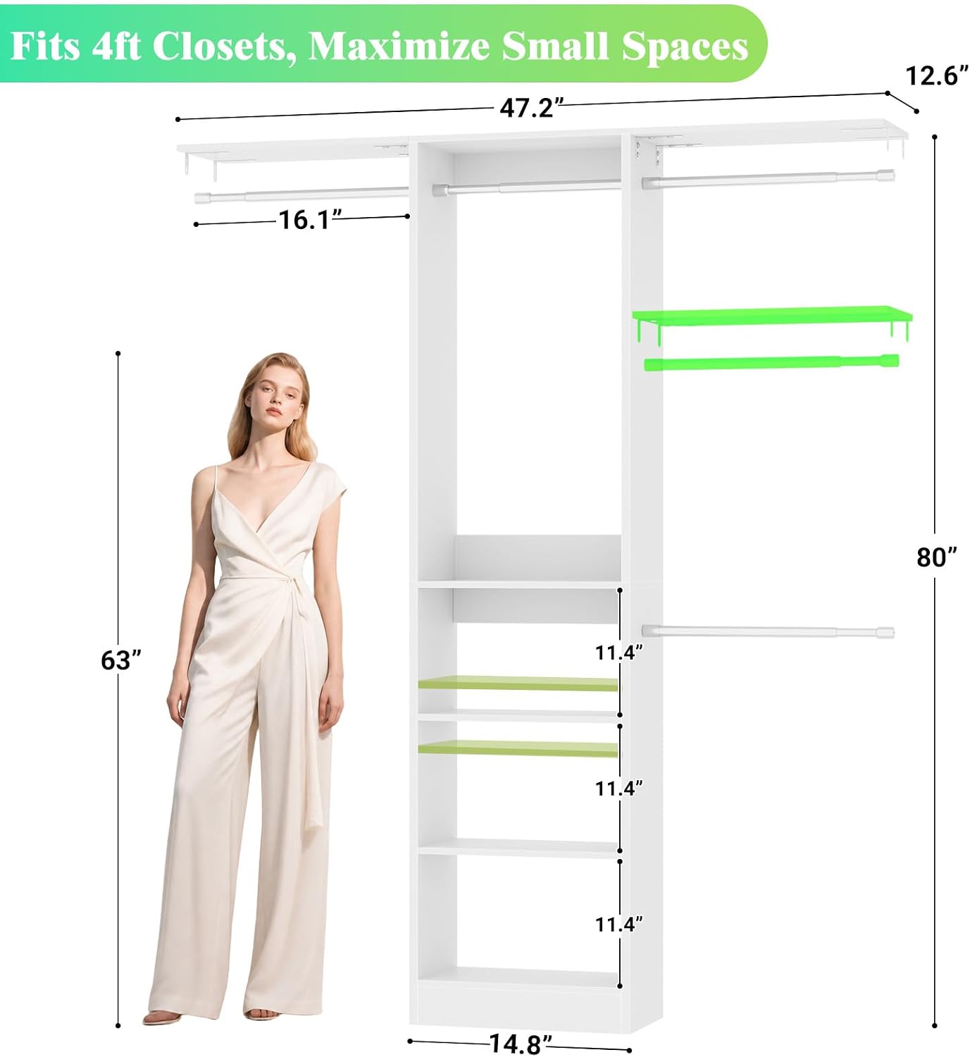 Detalle de Besiost Closet Organizer, 4FT