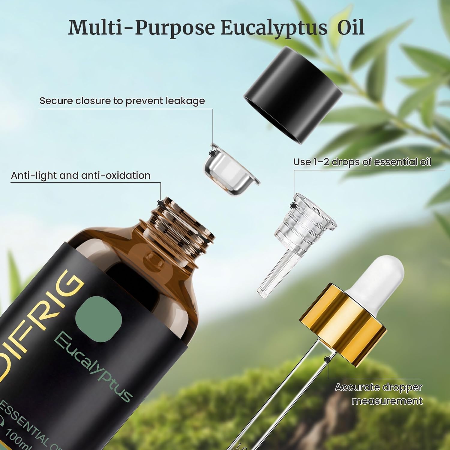 Detalle de Olio essenziale eucalipto ODIFRIG 100 ml