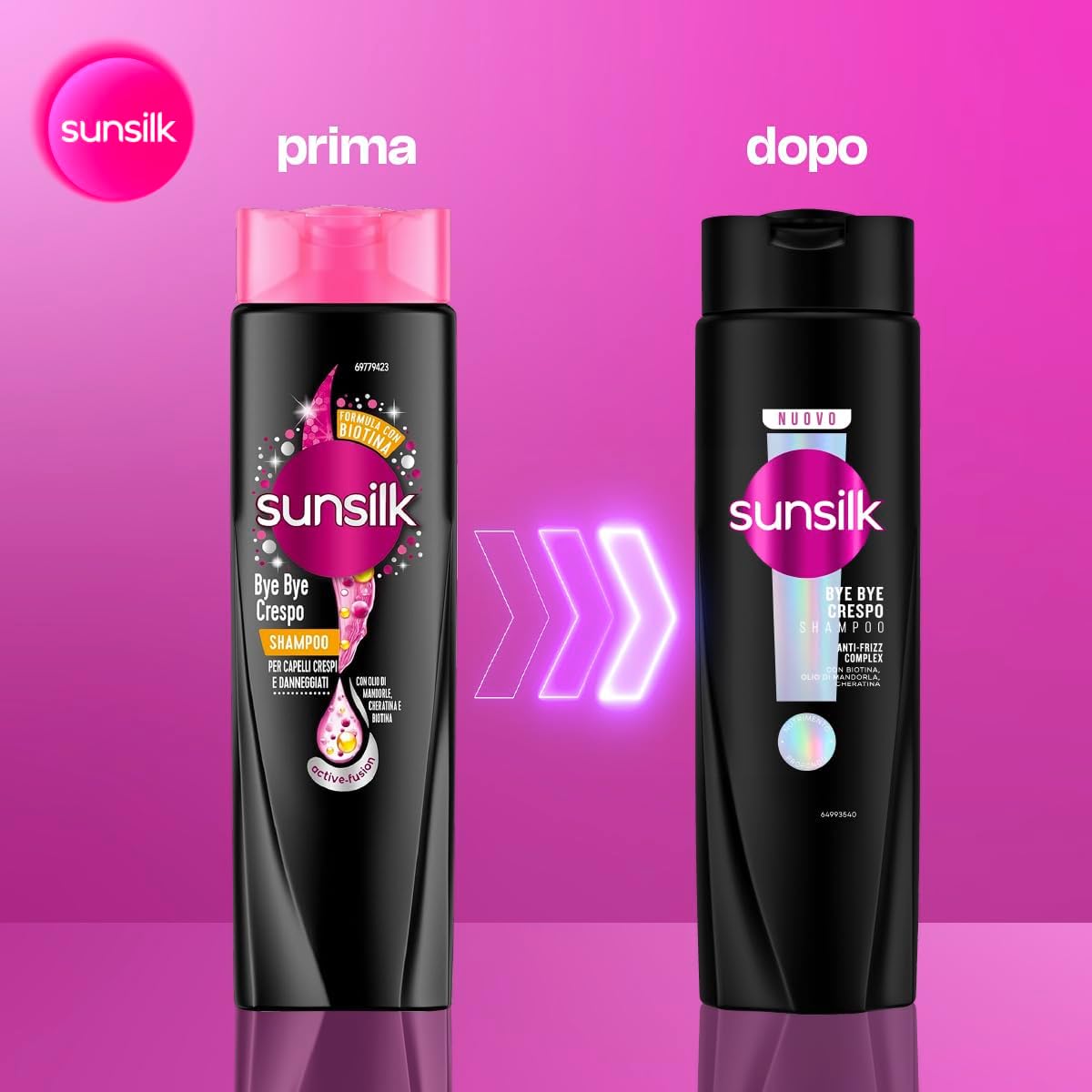 Detalle 2 de Sunsilk Shampoo Bye Bye Crespo – Capelli Morbidi e Nutriti, 250 ml