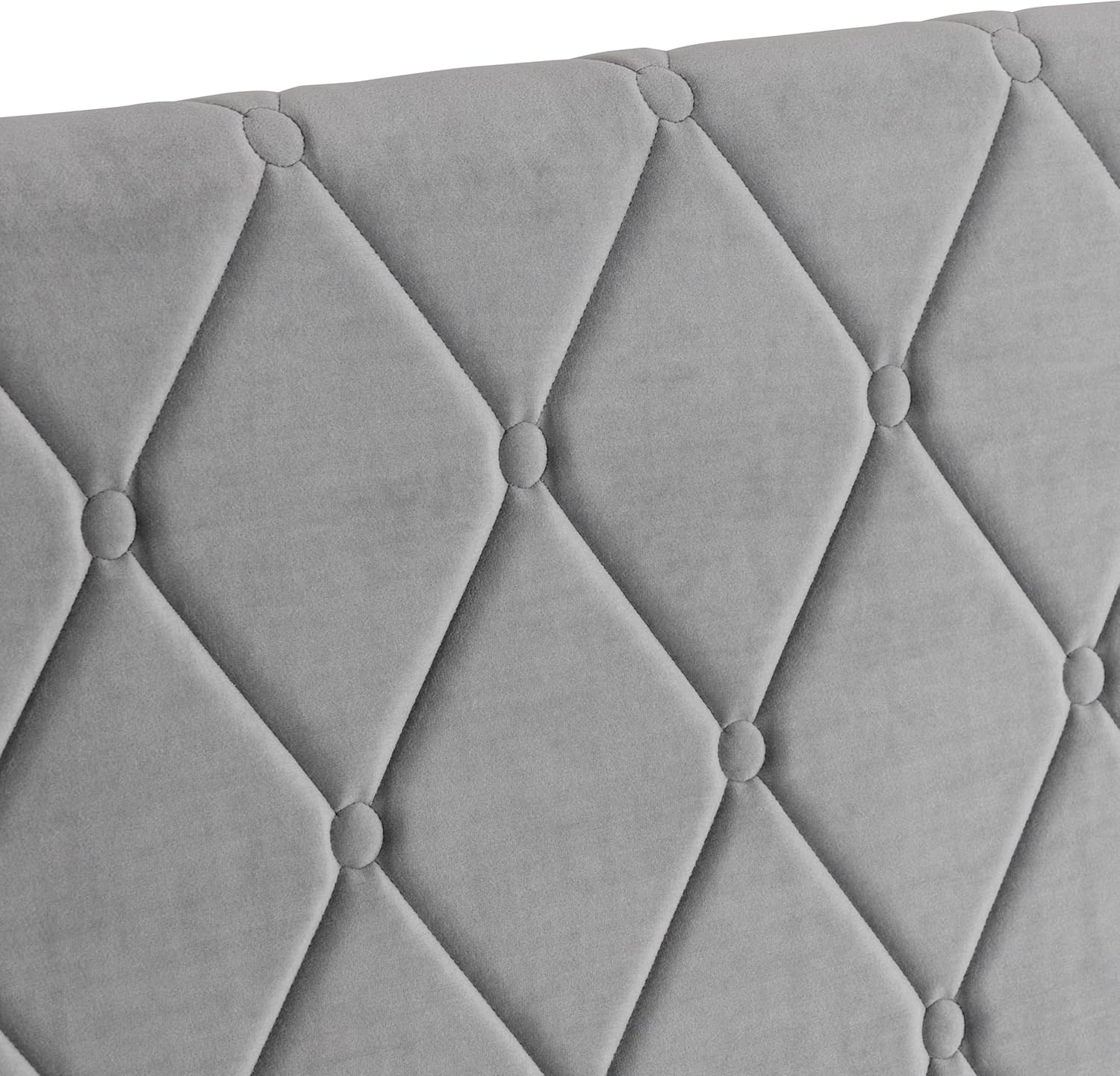 Thumbnail 6 de Baroni Home Cabecero de Cama Imbottito in Velluto Grigio con Struttura in MDF – 152x55 cm