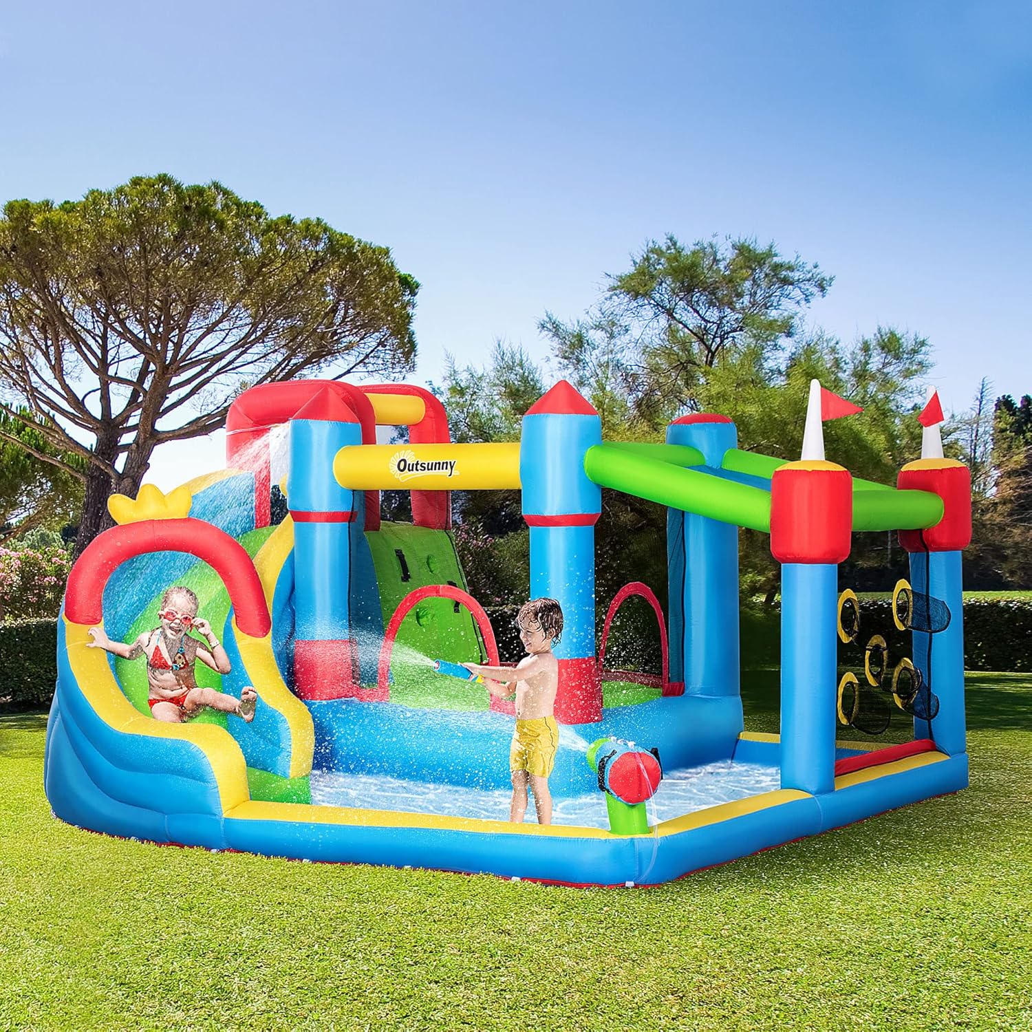 Detalle 2 de Outsunny Château Gonflable Aire de Jeux 390 x 300 x 197 cm