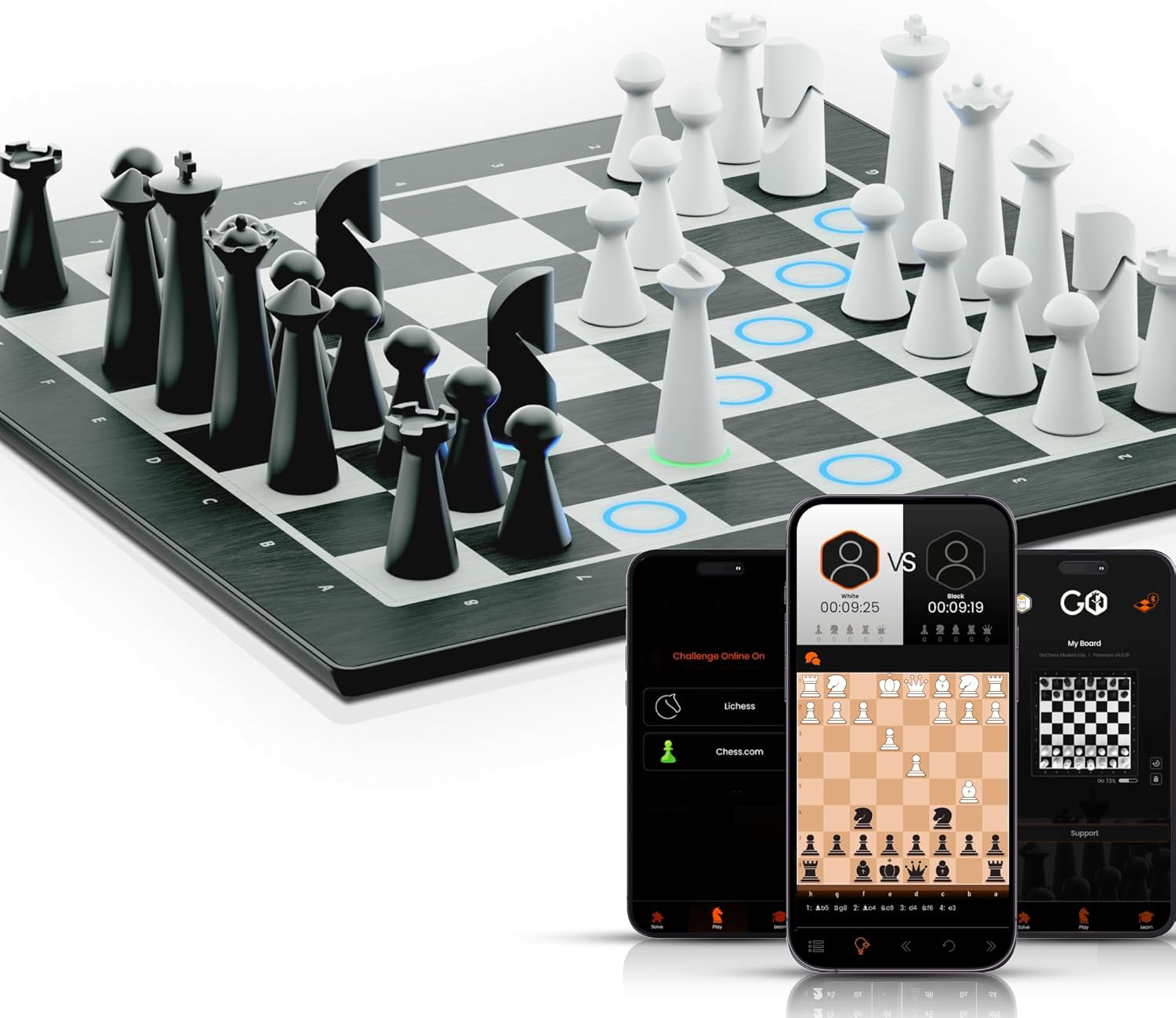 GoChess Mini – Elektronisches Schachbrett mit KI, beleuchtetes Set, online spielbar