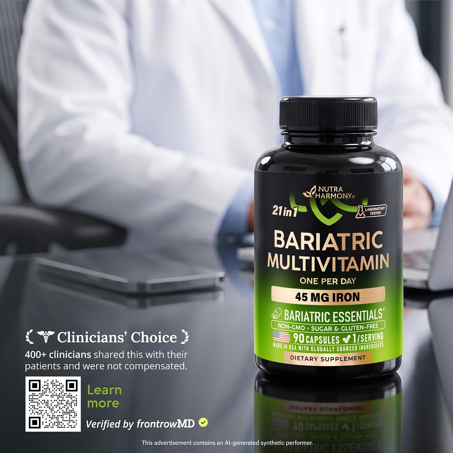 Thumbnail 6 de NUTRAHARMONY NH-BV02 Bariatric Multivitamin, 45 mg Iron, 21-in-1, 90 Capsules