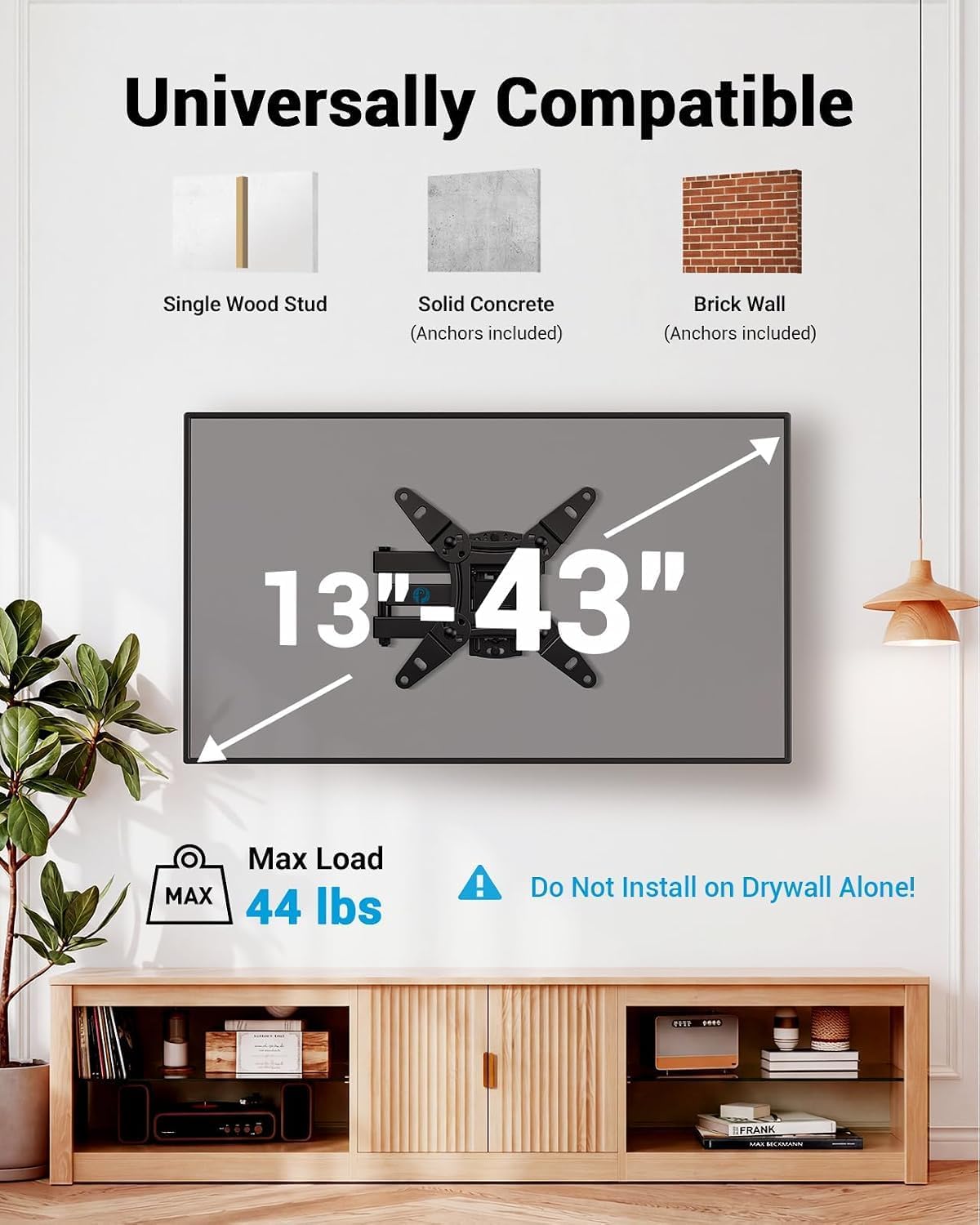 Detalle 2 de Pipishell Full Motion TV Wall Mount 44 lbs