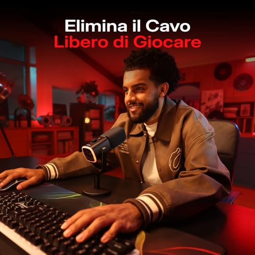 Detalle 2 de MAONO PD100W Microfono Gaming Wireless: libertà, controllo e colore per streaming