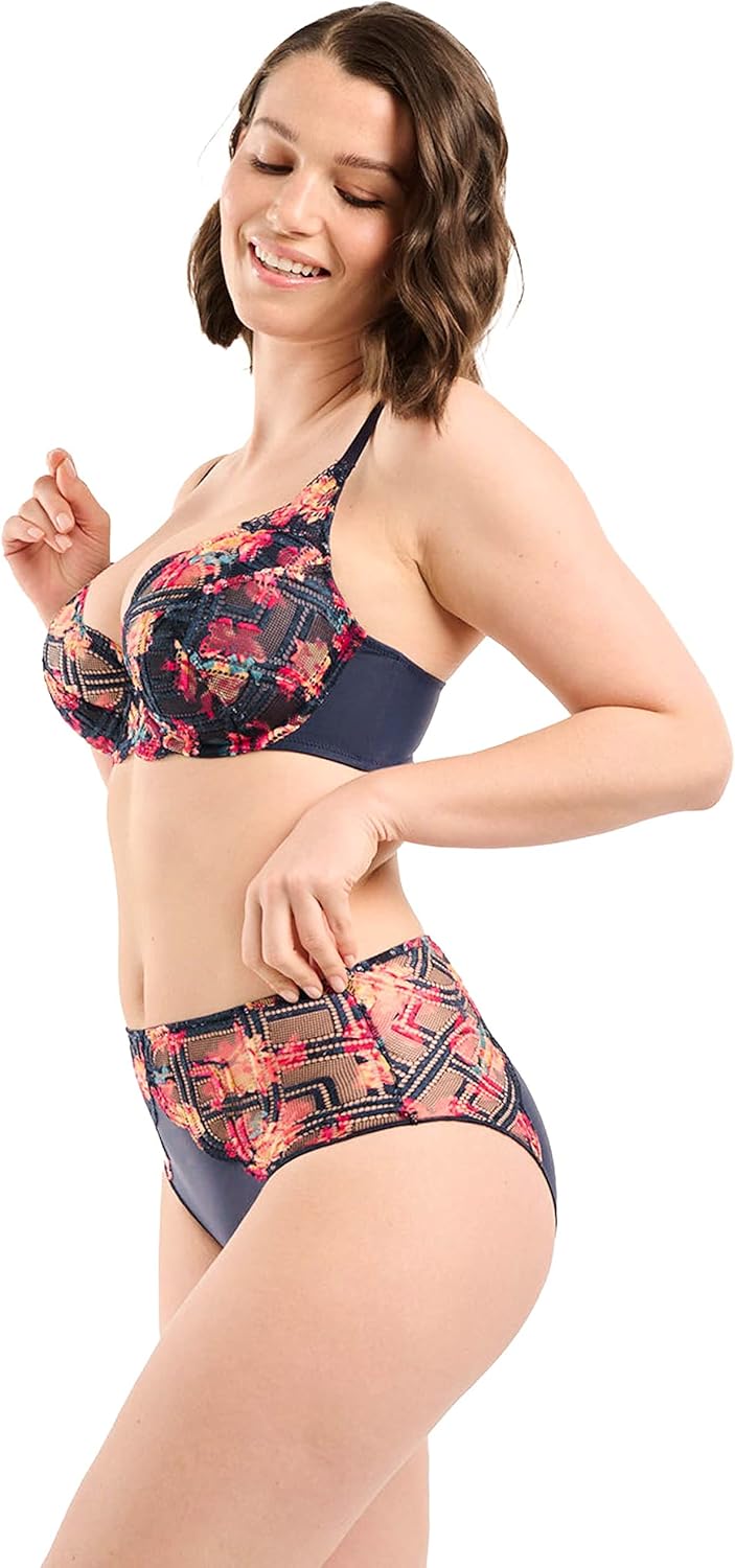 Detalle de Sans Complexe soutien-gorge emboîtant Elise Fantaisy imprimé fleurs bleu marine