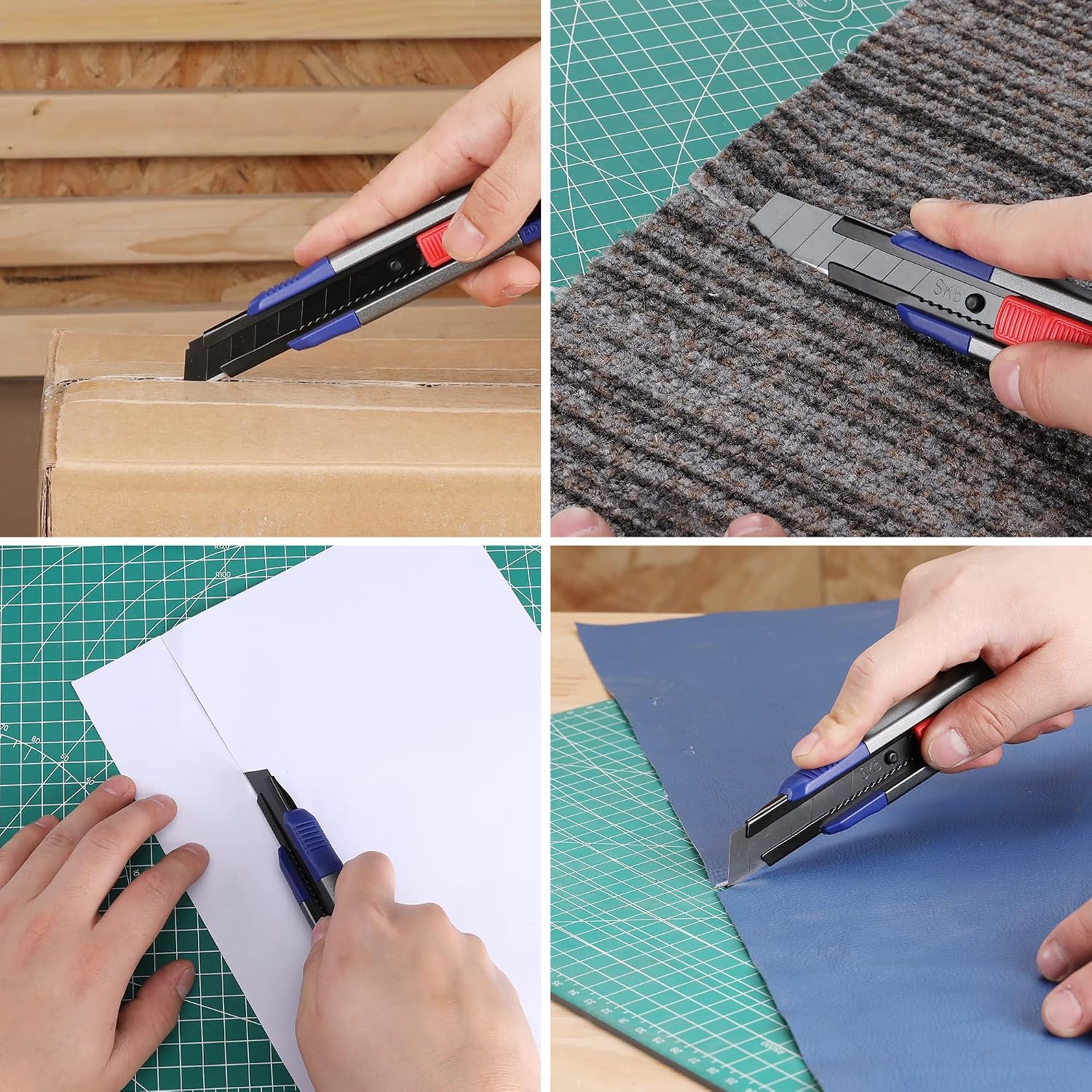 Detalle de WORKPRO 18mm Retractable Utility Knife with SK5 Snap-Off Blades