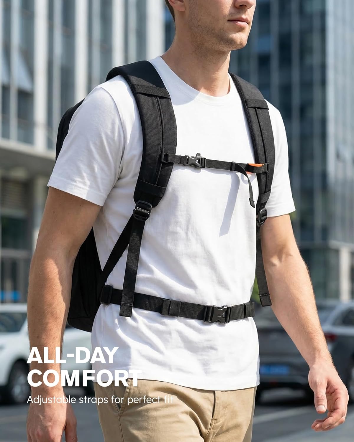 Detalle de Tolaccea Business Laptop Rucksack 32L – stoßfeste EVA-Laptoptasche, Handgepäck-kompatibel
