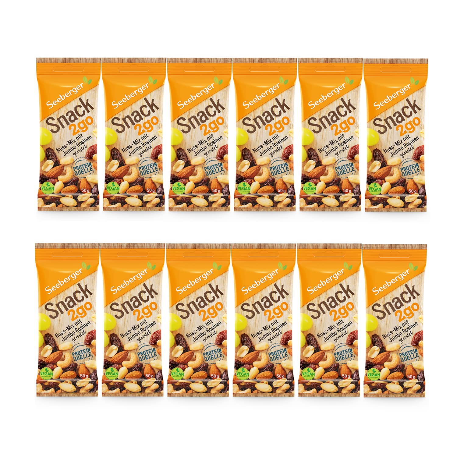 Thumbnail 2 de Seeberger Snack2go Nuss-Mix mit Jumbo Rosinen (12 x 50 g) – veganer To-go-Snack